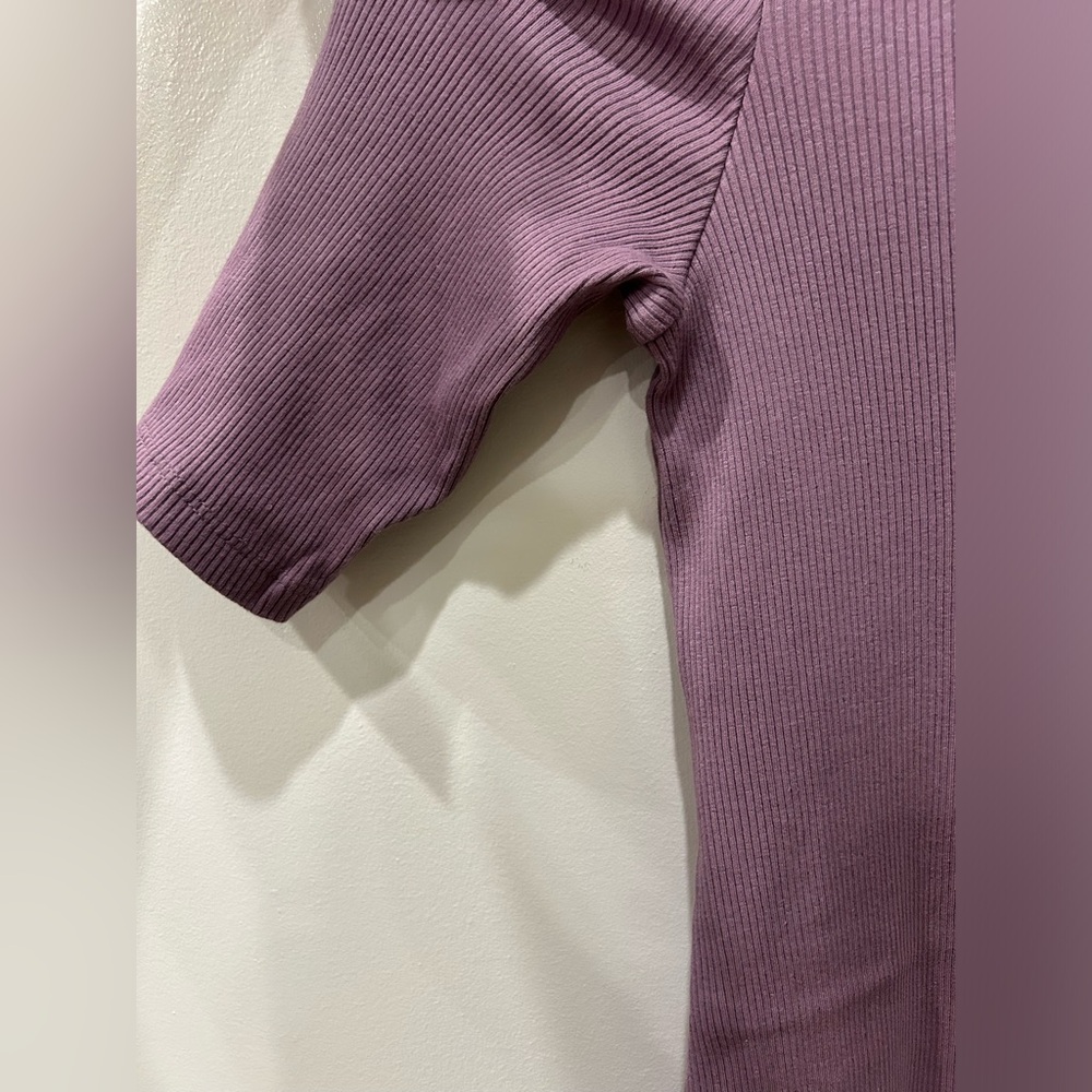 Lilac Ribbed Stretch Knit Button Down Gap Dress - image 5